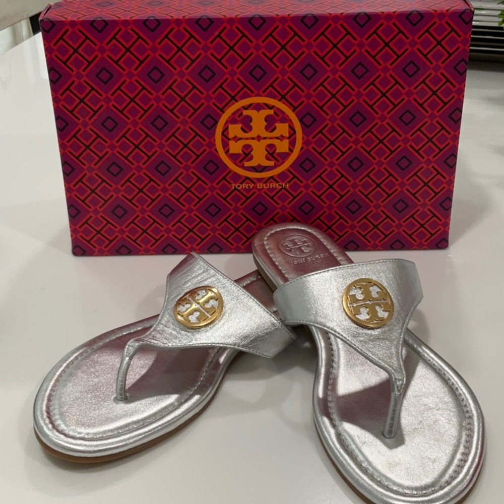 Tory Burch Silver Sandals